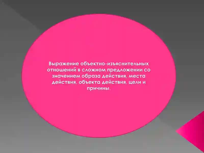 Выражение объектно-изъяснительных отношений