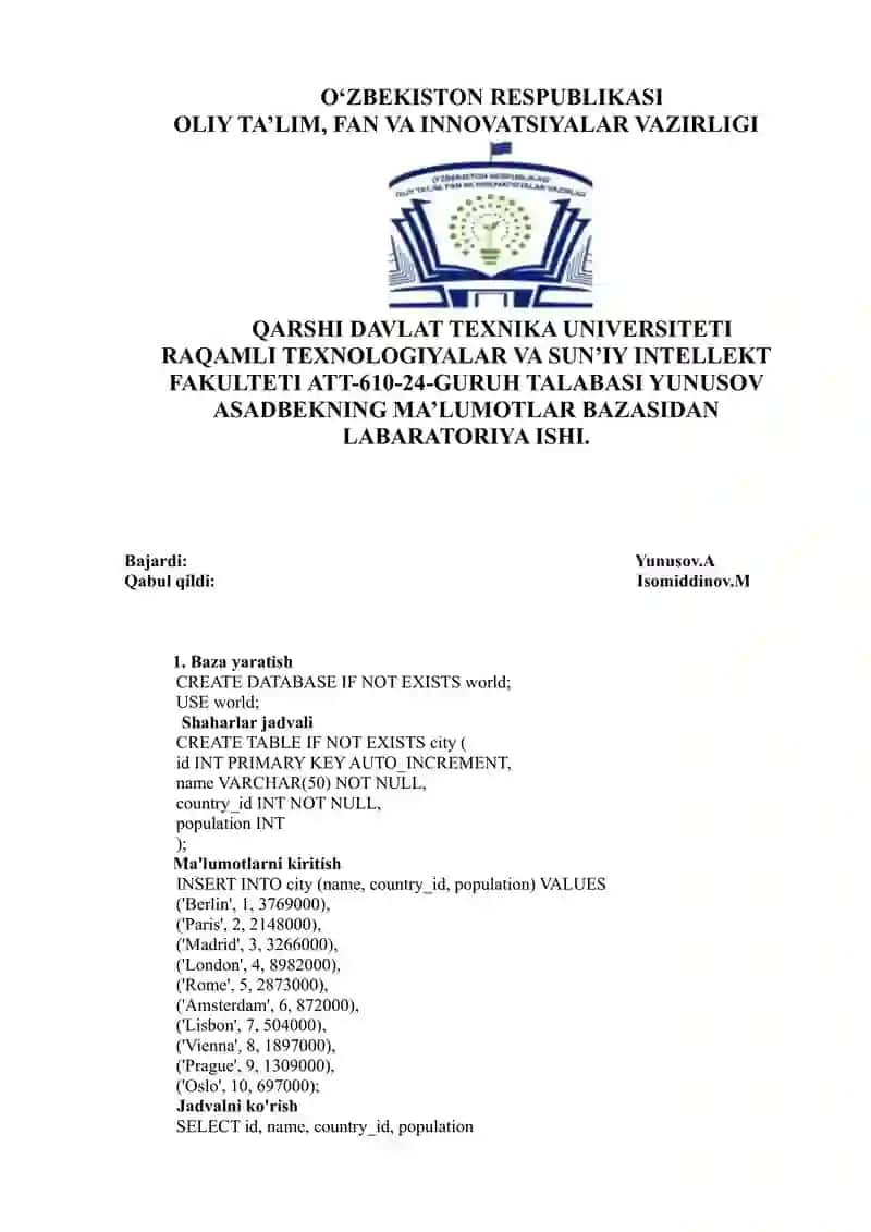Ma'lumotlar bazasi