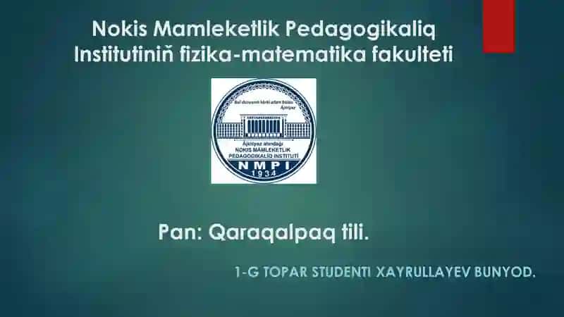 Qaraqalpaq tili