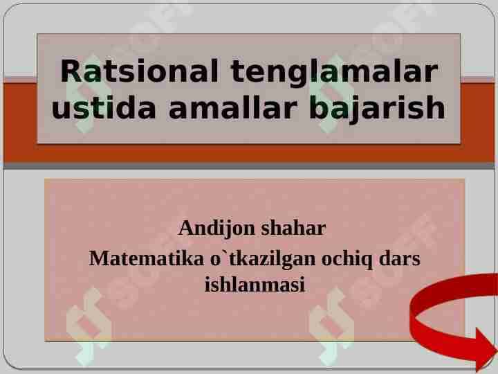 ratsion tenglamalar