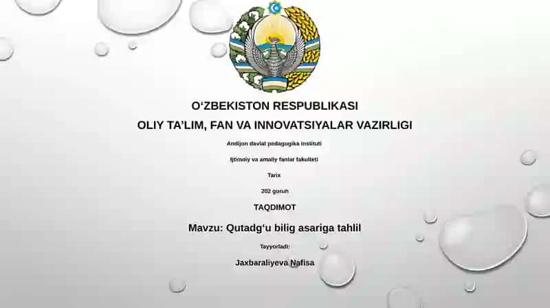Qutadgʻu Bilig asariga tahlil