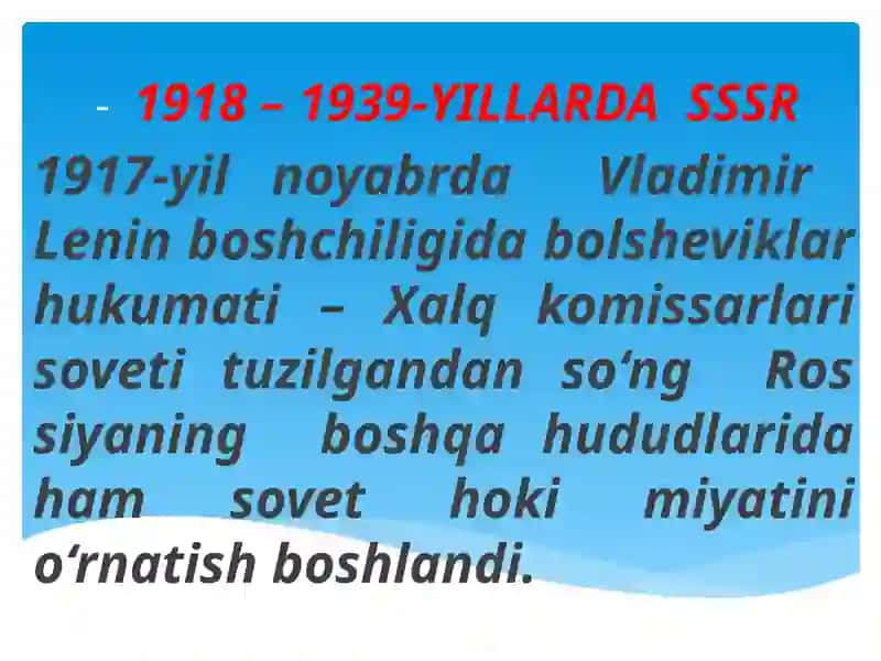 SSSR tashkil topishi