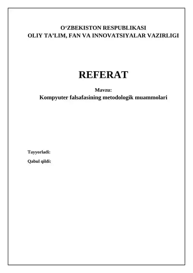 Kompyuter falsafasining metodologik muammolari