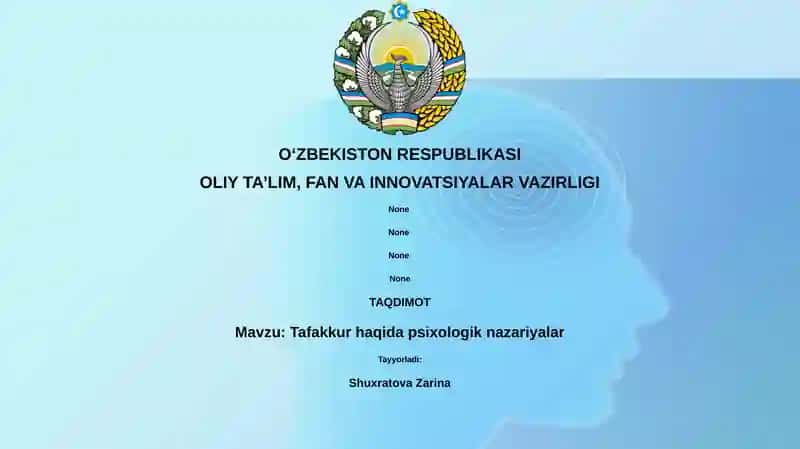 Tafakkur haqida psixologik nazariyalar