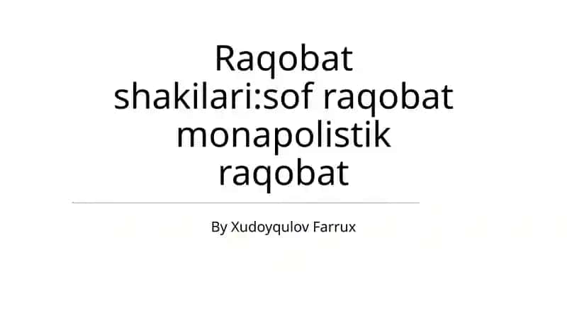 Monopolistik Raqobat