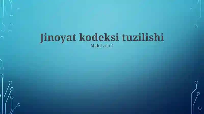 Jinoyat Kodeksining Umumiy Qoidalari