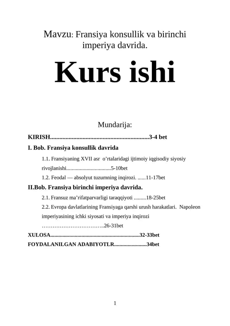Fransiya konsullik va birinchi imperiya davrida.