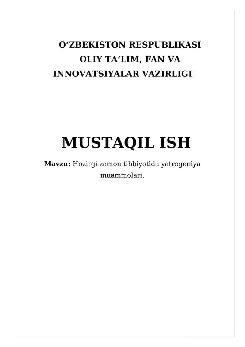 Yatrogeniya muammolari