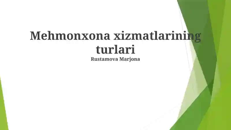 Xavfsizlik va xizmat ko'rsatish xizmatlari
