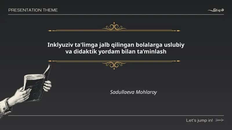 Inklyuziv ta'limga jalb qilingan bolalarga uslubiy va didaktik yordam bilan ta’minlash