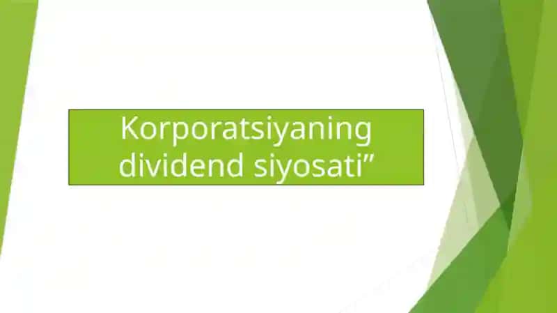 Dividend siyosati