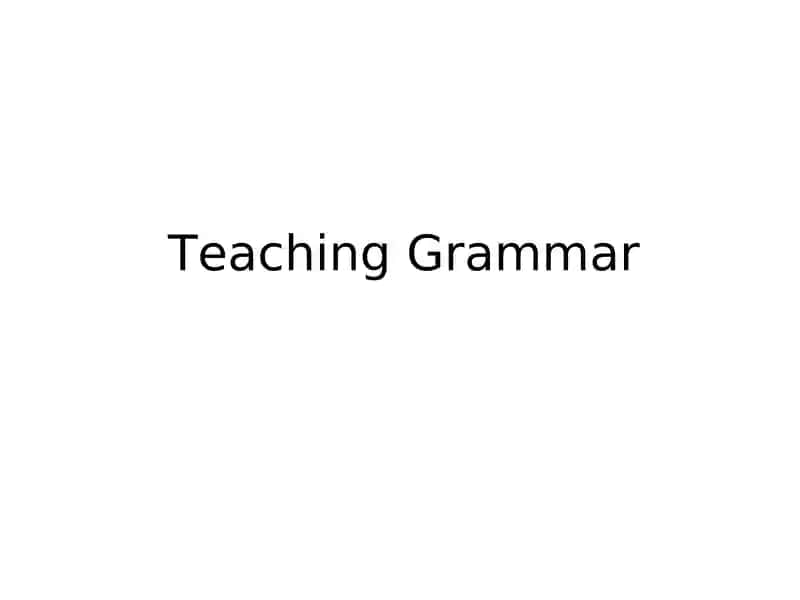 Teaching Grammar