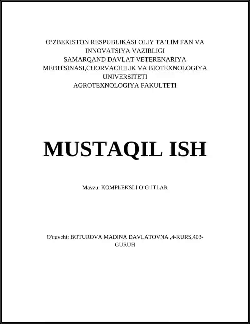 Kompleksli O'g'itlar