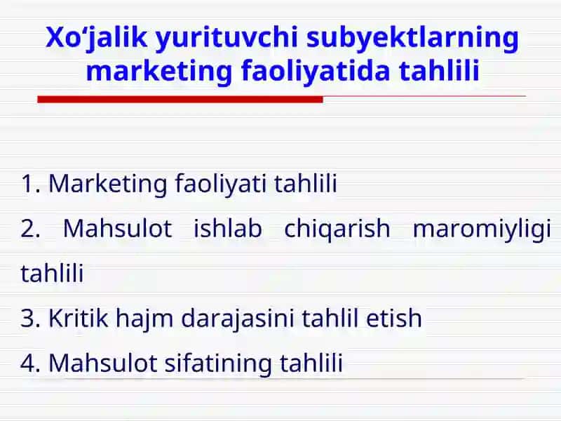 Mahsulot ishlab chiqarish maromiyligi tahlili