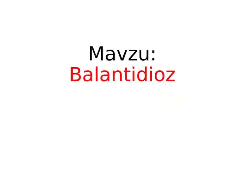 Balantidioz