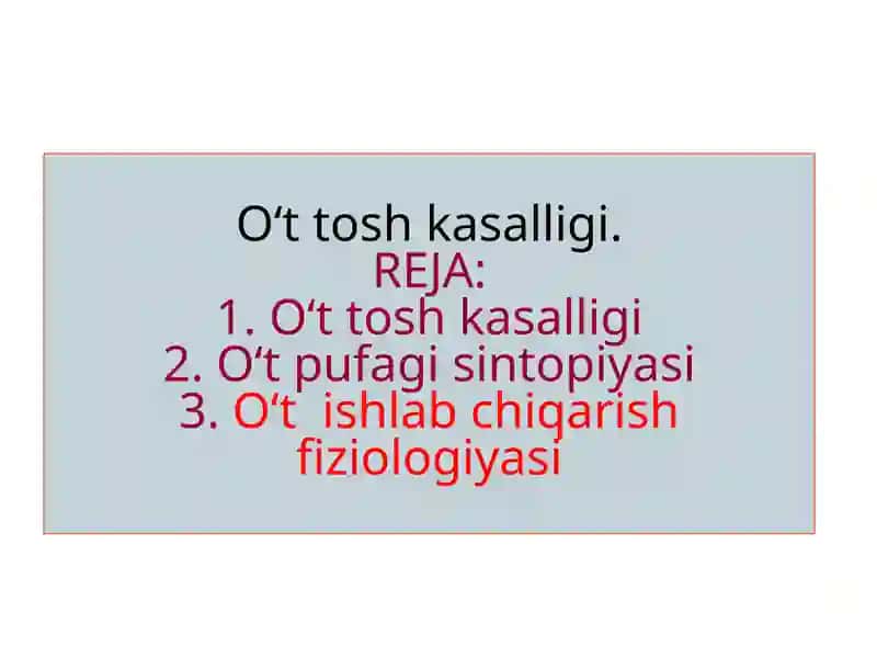O‘t tosh kasalligi