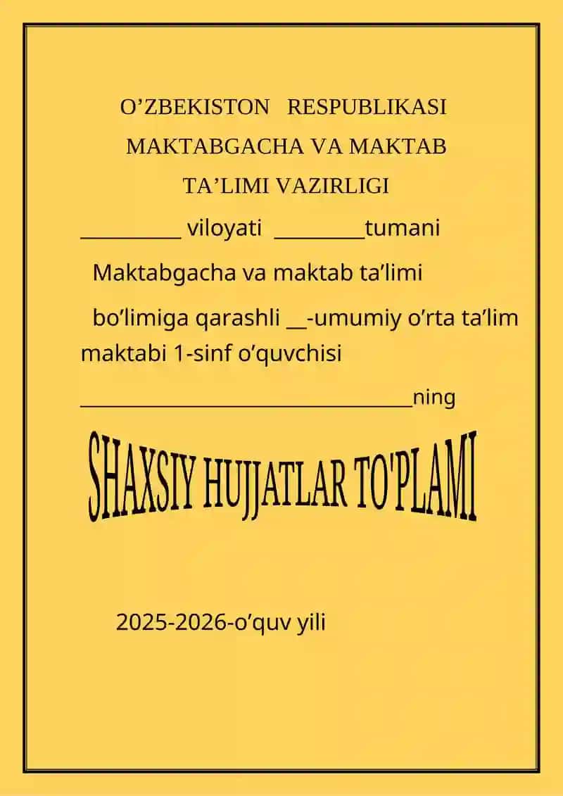 Umumiy o'rta ta'lim maktabi 1-sinf