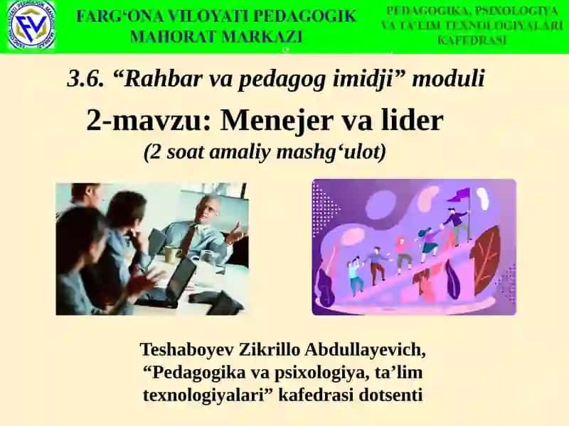 Menejer va lider