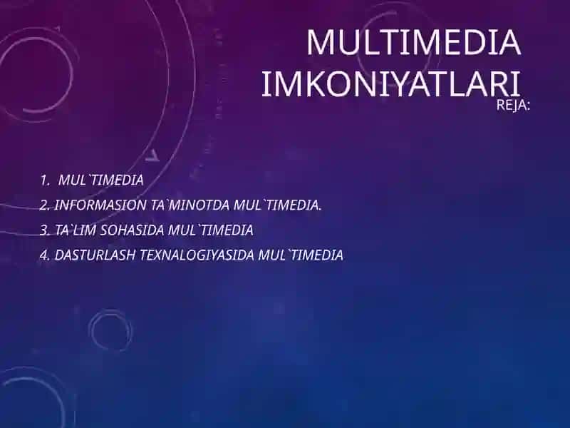 Multimedia imkoniyatlari