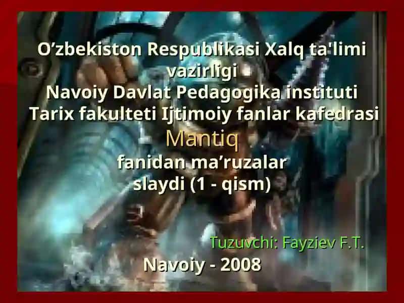 Mantiq fanidan ma’ruzalar