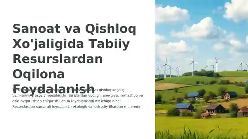 Tabiiy Resurslardan Oqilona Foydalanish