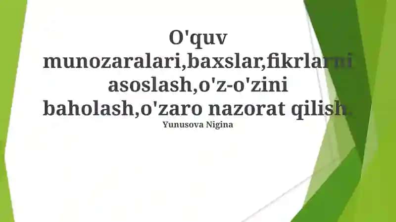 O'z-o'zini va tengdoshlarni baholash