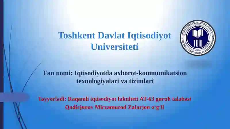 Big Data va uning turli sohalardagi tadbiqi