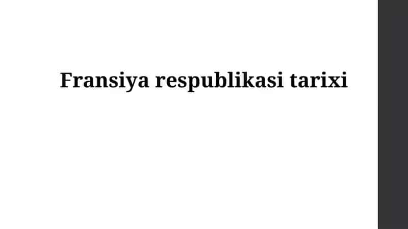 Fransiya respublikasi tarixi