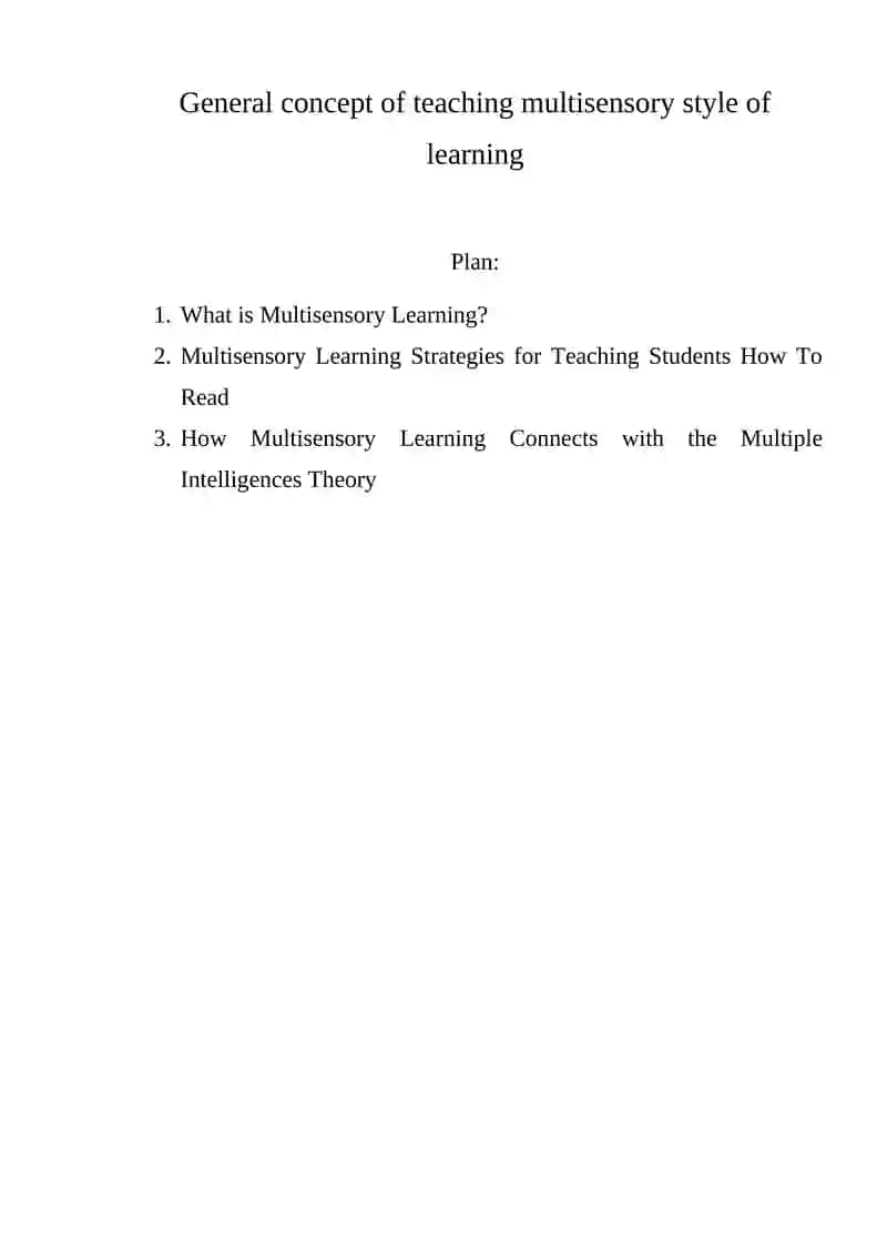 Multisensory Learning Strategies