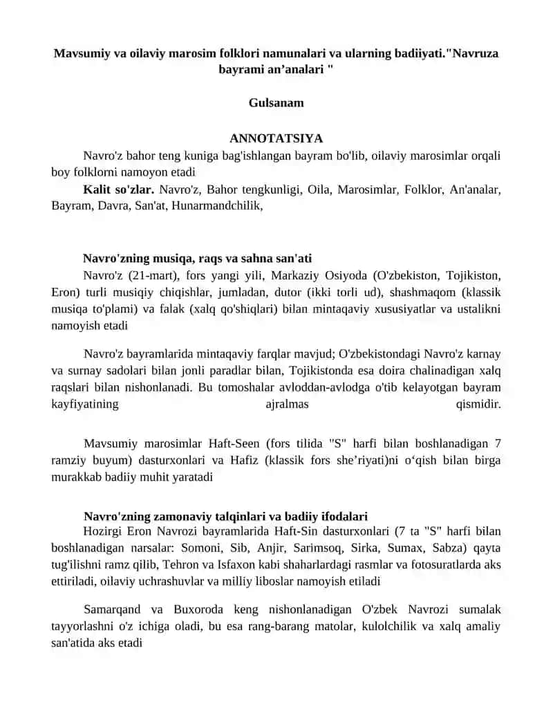 Navruza bayrami anʼanalari