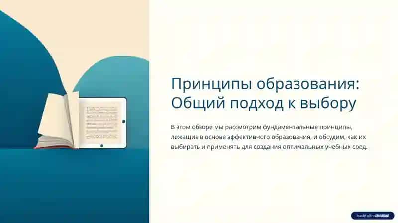 Принципы образования: Общий подход к выбору