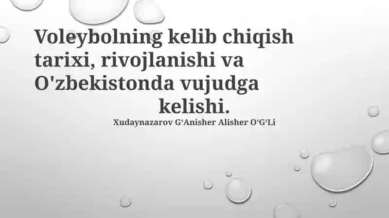O'zbekistonda voleybol tarixi