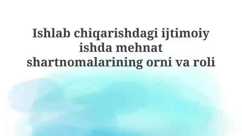 Mehnat shartnomasi