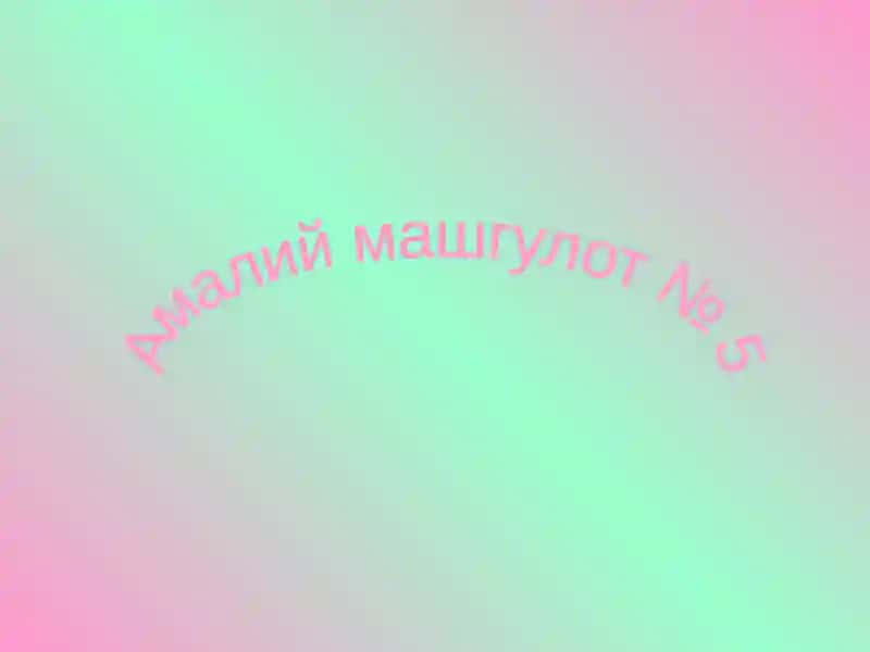 Амалий машгулот № 5