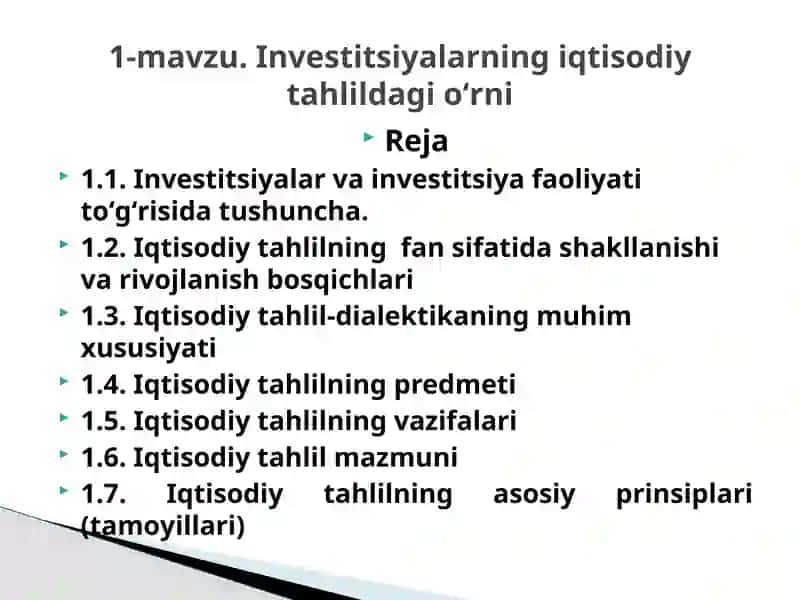 Iqtisodiy Tahlil