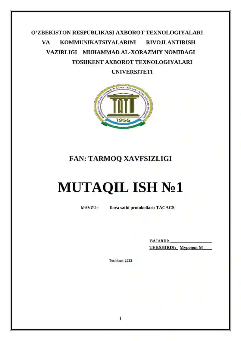 Ilova sathi protokollari: TACACS
