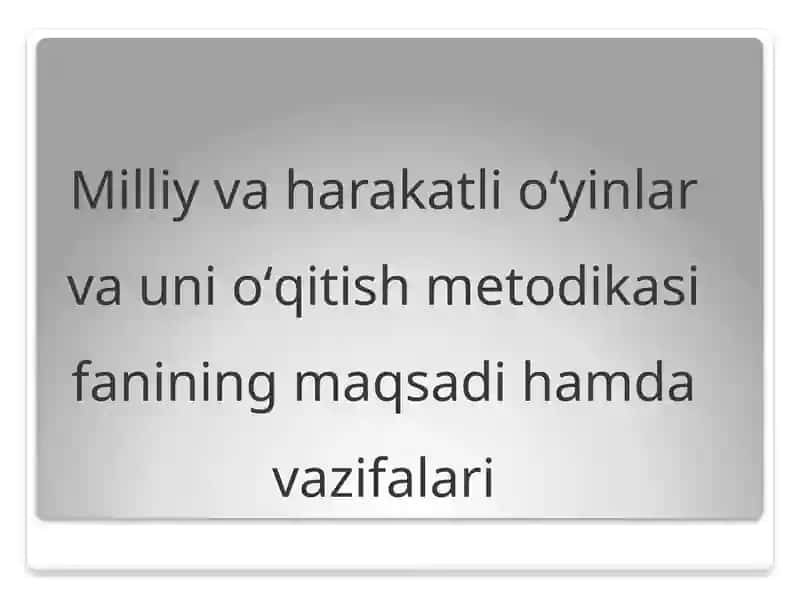 Harakatli O'yinlar