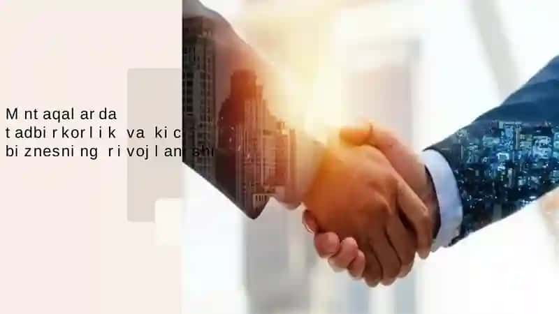 Mintaqalarda tadbirkorlik va kichik biznesning rivojlanishi