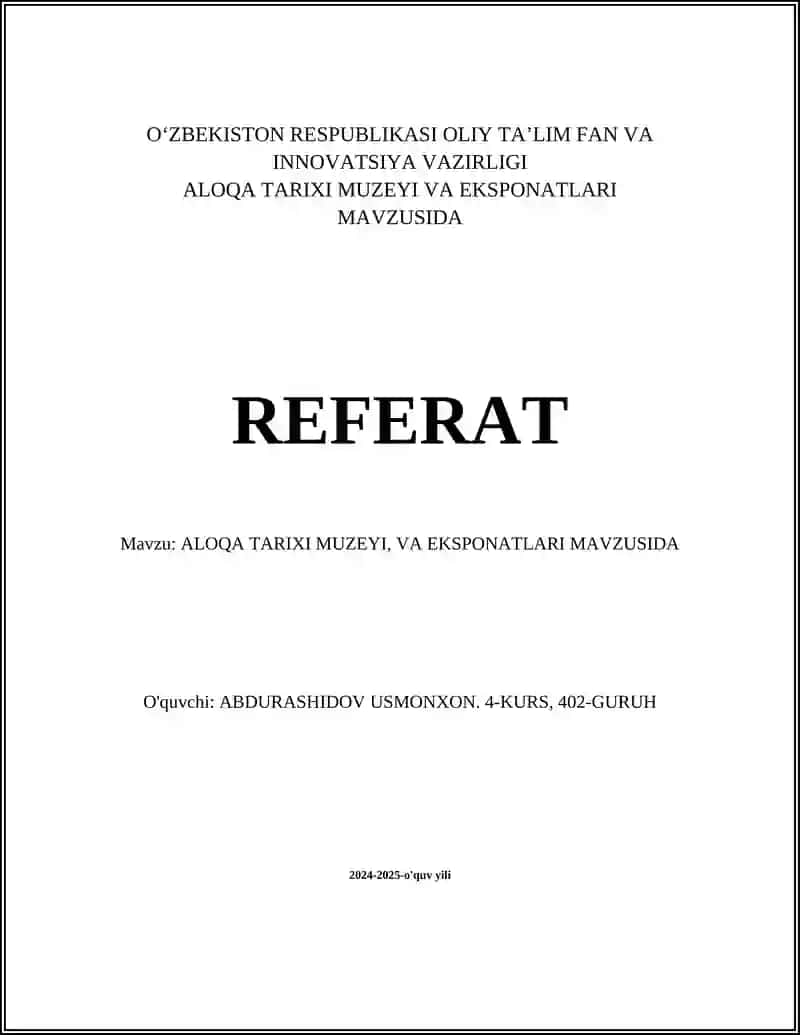 ALOQA TARIXI MUZEYI VA EKSPONATLARI