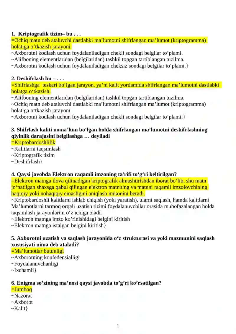 Kriptografik tizim testlar