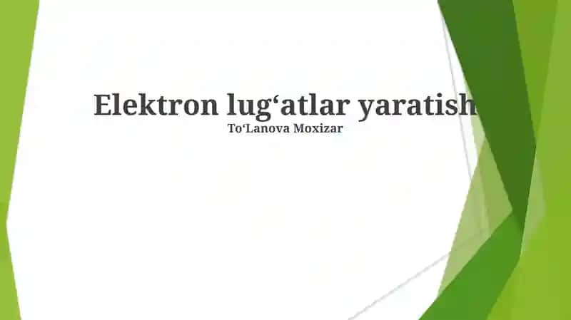 Elektron lug'atlar yaratish