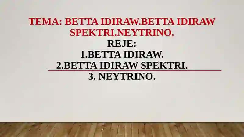 Betta idiraw, Betta idiraw spektri, Neytrino