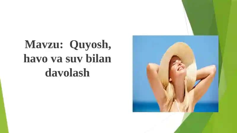 Quyosh, suv, havo bilan davolash