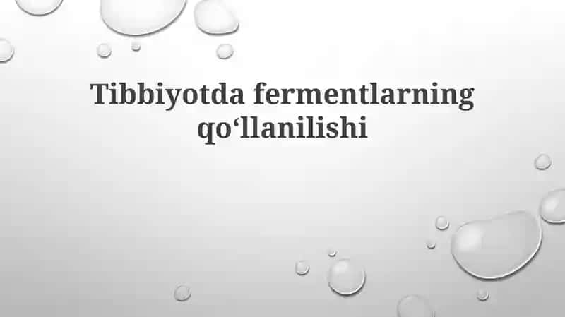 Enzimlar Tibbiyotda