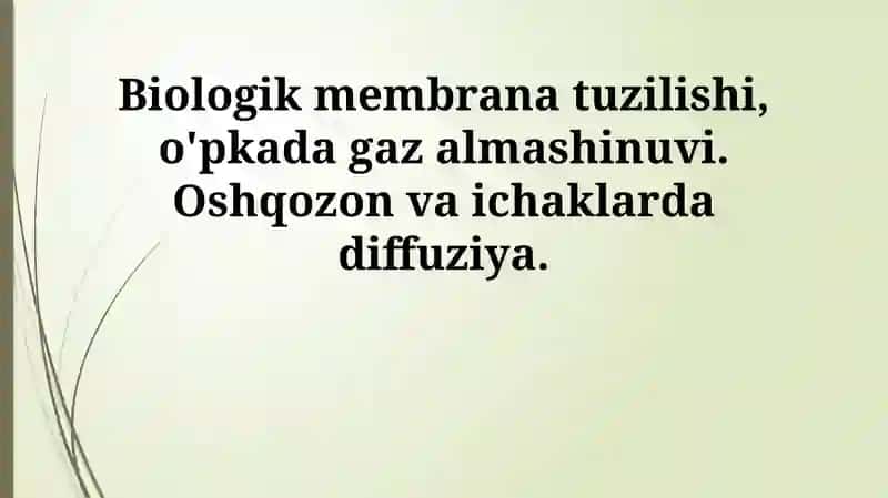 Biologik membrana tuzilishi
