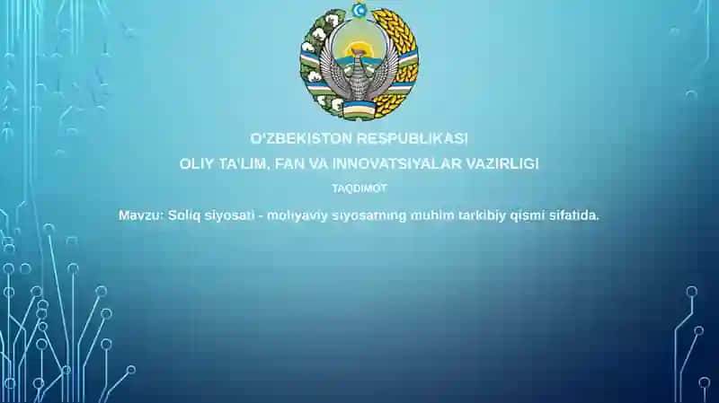 Soliq siyosati-moliyaviy so'z