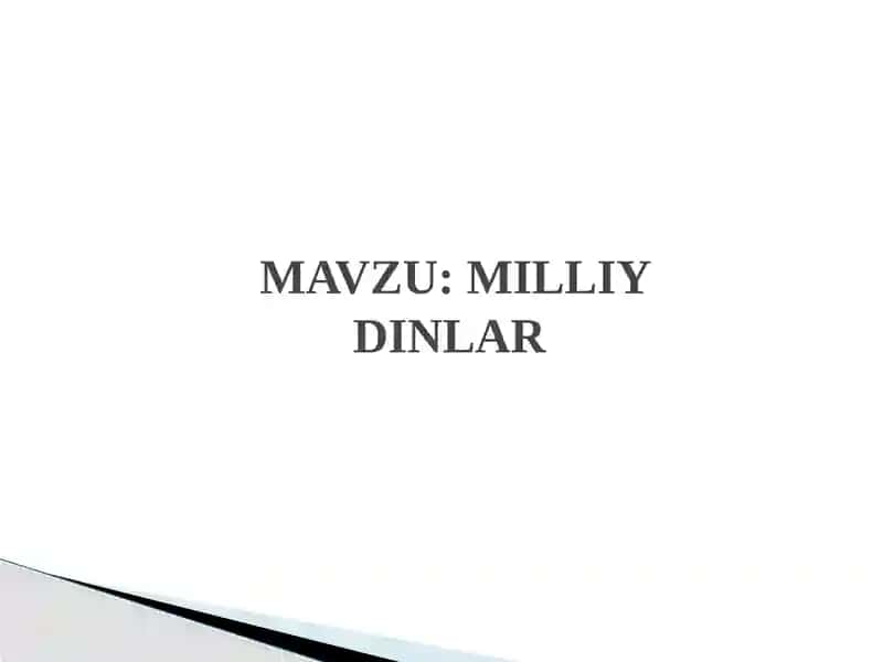 Milliy Dinlar