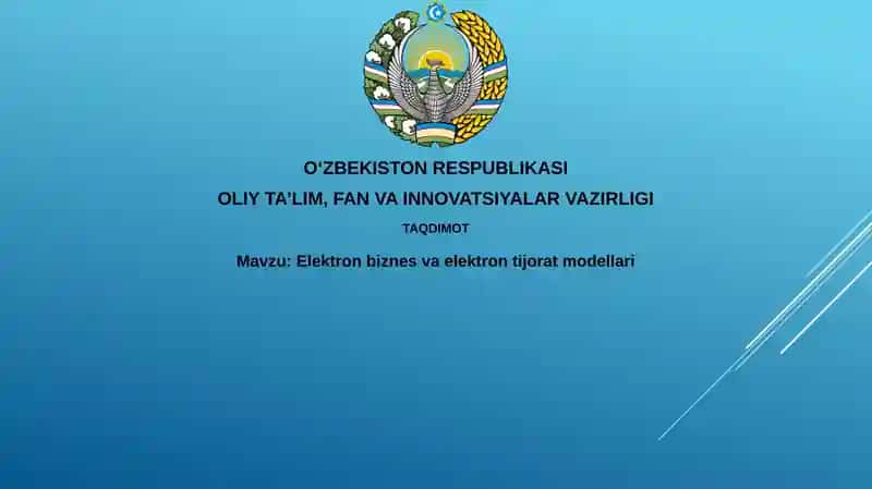 Elektronbiznes va elektrontijorat modellari