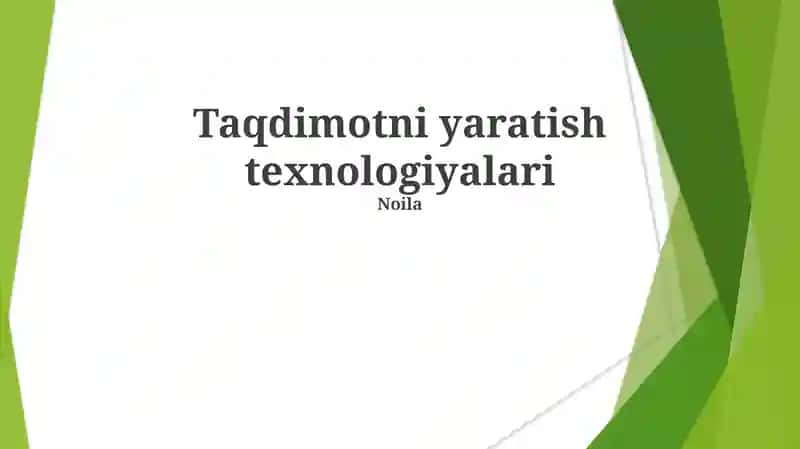 Taqdimotni yaratish texnologiyalari