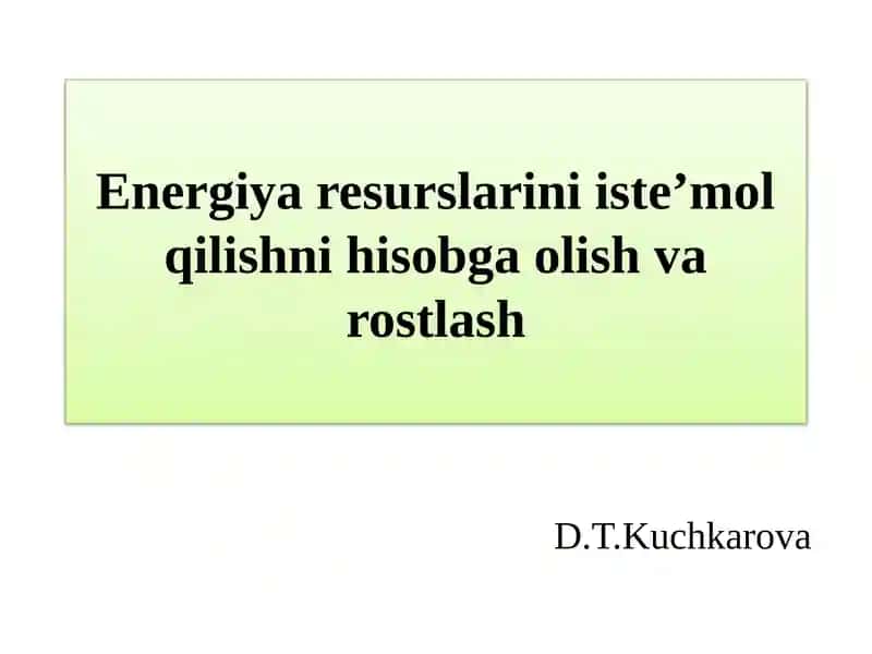 Elektr energiyani hisobga olish tizimi